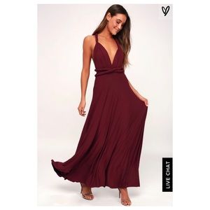 TRICKS OF THE TRADE BURGUNDY MAXI DRESS
